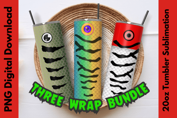 20oz Bass Fishing Tumbler Wrap Bundle: Graphics & Tumbler Wraps