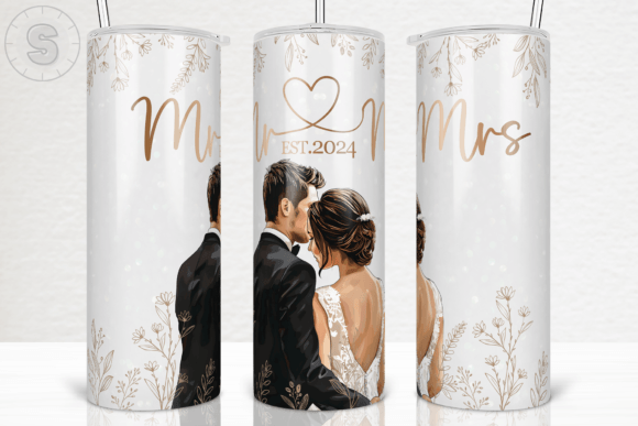 20Oz Mr and Mrs Wedding Tumbler Wrap: Graphics for Crafts & Local Branding