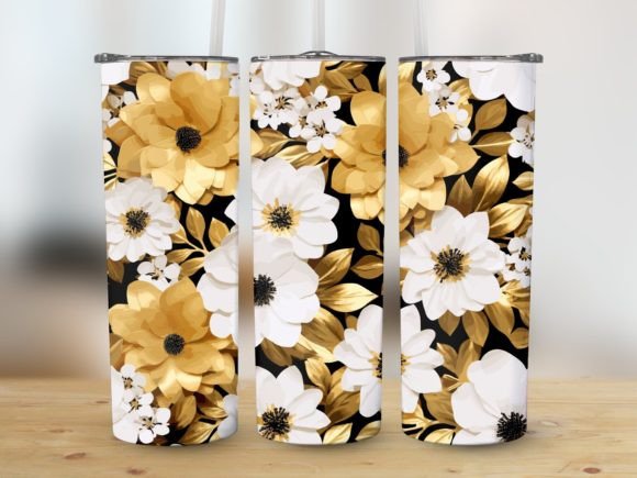 20oz Skinny Tumbler Wrap Blumenmuster: Graphics for Crafts