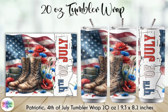 4th of July Patriotic Tumbler Wrap Graphics