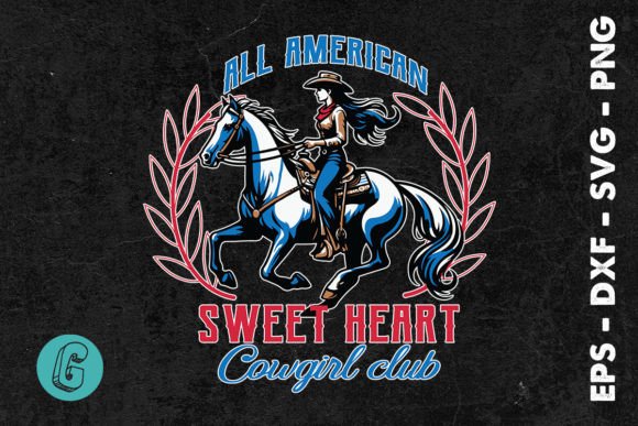 All American Cowgirl 4th of July SVG: T-Shirt Designs & Graphics