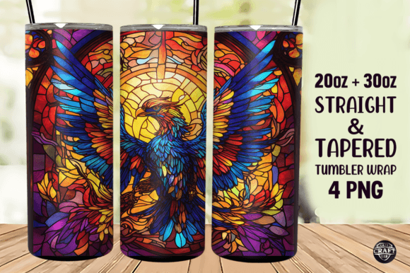 Bird Stained Glass Graphics for Tumbler Wraps