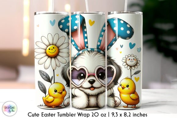 Cute Easter Puppy Tumbler Wrap 20 OZ