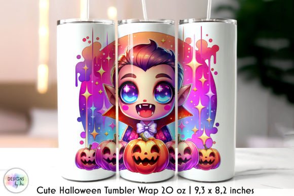 Cute Halloween Vampire Tumbler Wrap