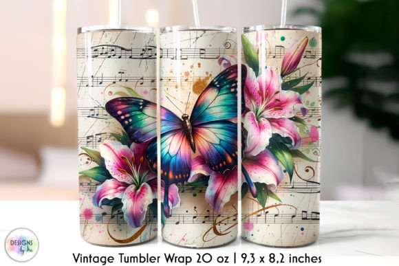 Distressed Tumbler Wrap with Butterfly: Graphics for Thoughtful Tumbler Wraps