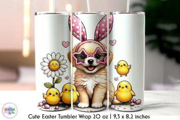 Easter Puppy with Easter Chicks Tumbler