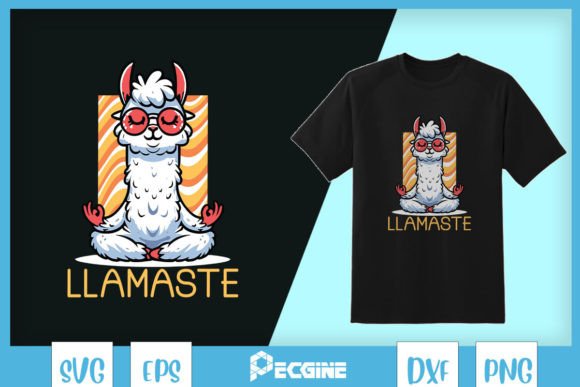 Funny Llama Yoga Pun Llamaste SVG: Graphics for T-Shirt Designs