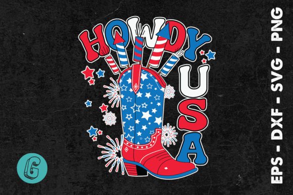 Howdy USA Fourth of July Graphics for T-Shirt Designs