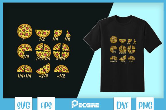 Math Fractions Pizza Nerdy Teacher SVG Graphics