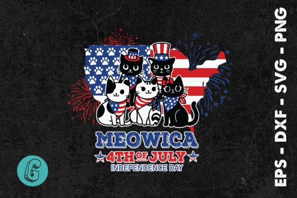 Meowica 4th of July SVG Graphics & Illustrations