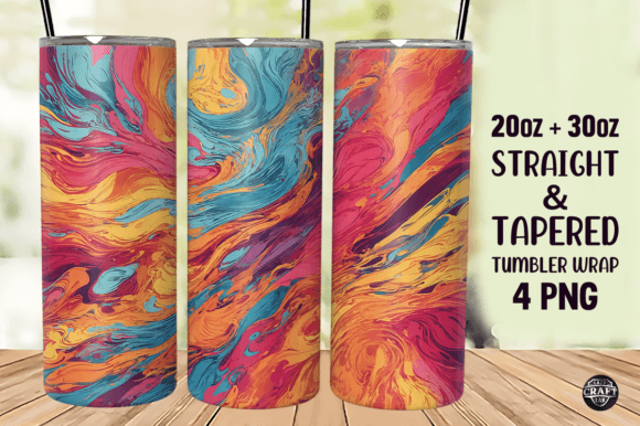 MultiColored Background Tumbler Wrap PNG Graphics