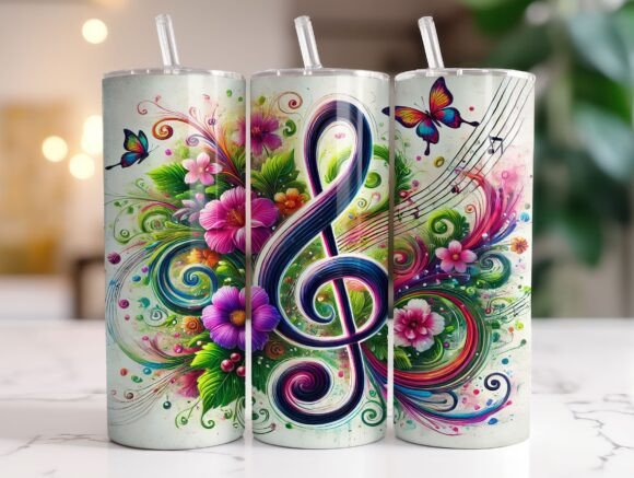 Music Notes Tumbler Wrap Musical Design Graphics
