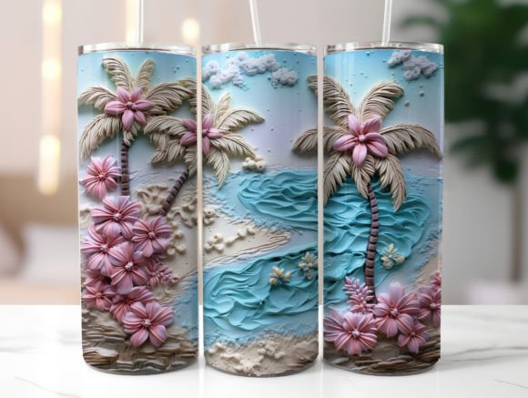 Pastel Beach Graphics for Tumbler Wraps