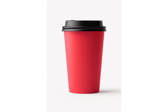 Red Paper Cup Mockup: Graphics for Coffee Cups