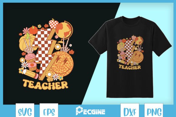 Retro Teacher Leopard Skeleton SVG