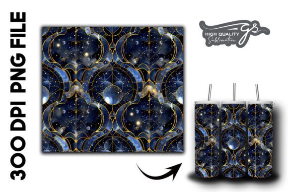 Stained Glass Celestial Tumbler Wrap 26 Graphics
