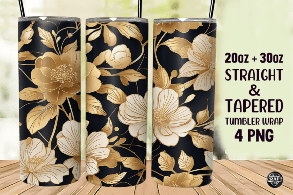 Vintage Floral Tumbler Wrap 20oz Skinny Graphics