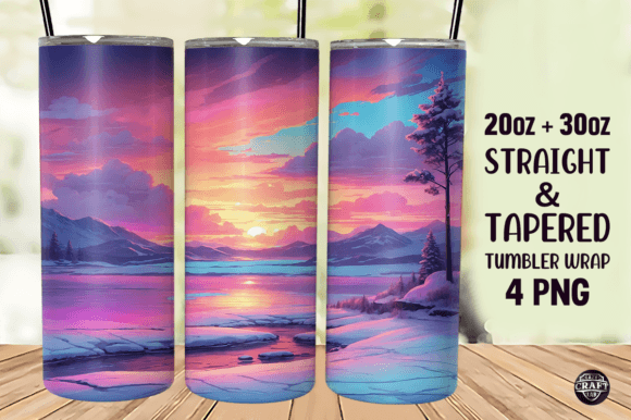 Winter Sunset Background Tumbler Wrap